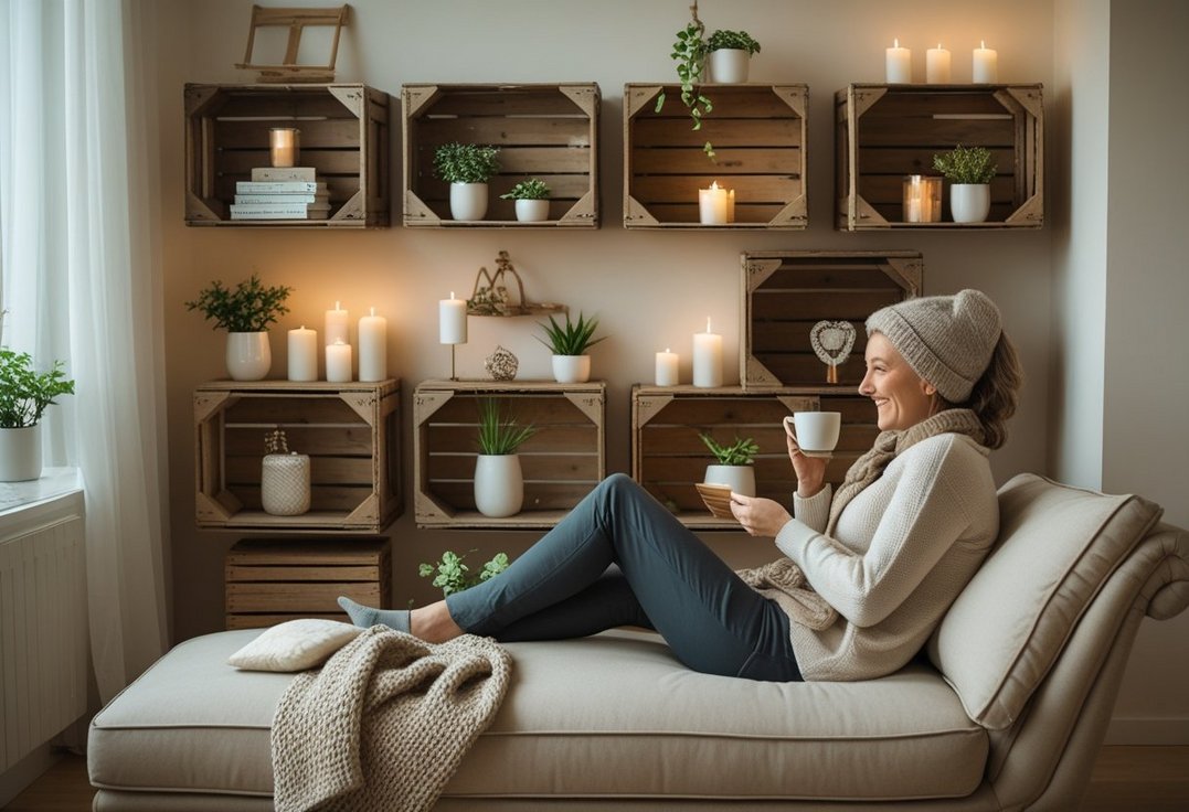 Sådan skaber du hygge i stuen med chaiselong og træ sættekasser til indretning Sådan skaber du hygge i stuen med chaiselong og træ sættekasser til indretning